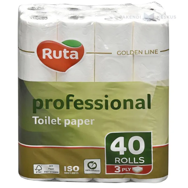 3-layered toilet paper Ruta professional 9cm wide, 14,7m/roll 40rolls/pack