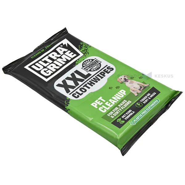 Niisked puhastuslapid lemmikloomale Ultragrime XXL Pet Clean 38x25cm, pakis 20tk