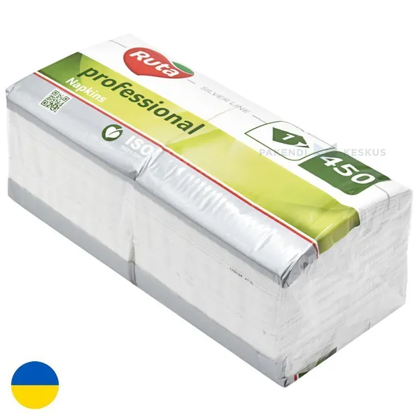 1-kihiline valge salvrätik Ruta professional 24x24cm, pakis 450tk