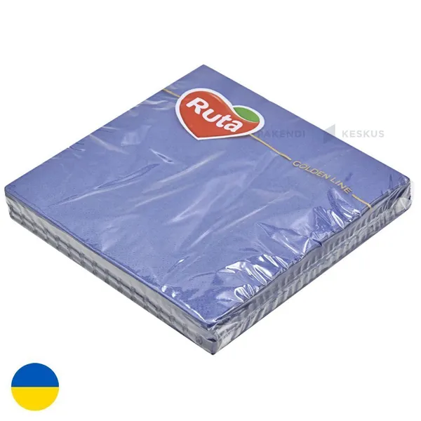 Lautasliina, 33x33cm, taitettu 1/4, 3-kerros, sininen, 20kpl/pkt