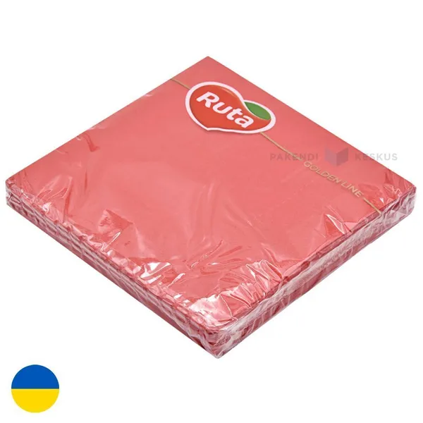 3-kihiline punane salvrätik 33x33cm, pakis 20tk