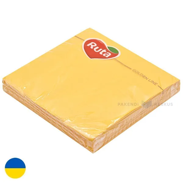 3-kihiline kollane salvrätik 33x33cm, pakis 20tk