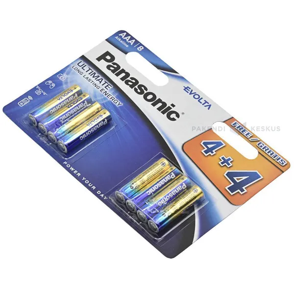 Patarei AAA Panasonic Evolta LR03EGE/8B, pakis 8tk