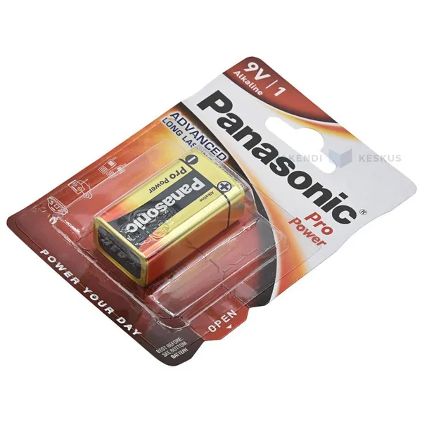 Koroona patarei 6LR61 Panasonic Pro Power 6LR61PPG/1B 9V, pakis 1tk