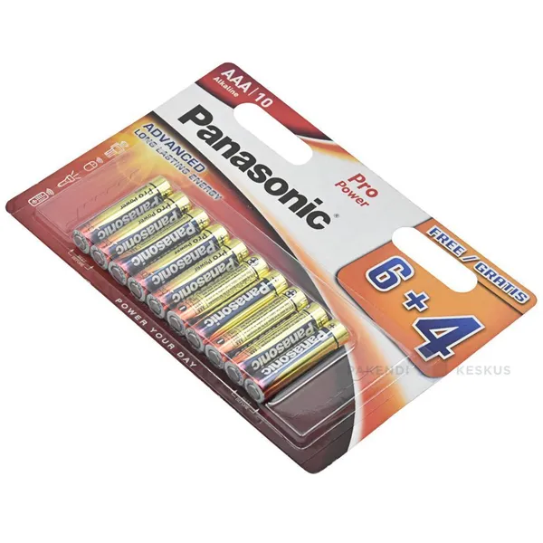 Patarei AAA Panasonic Pro Power LR03PPG/10B, pakis 10tk