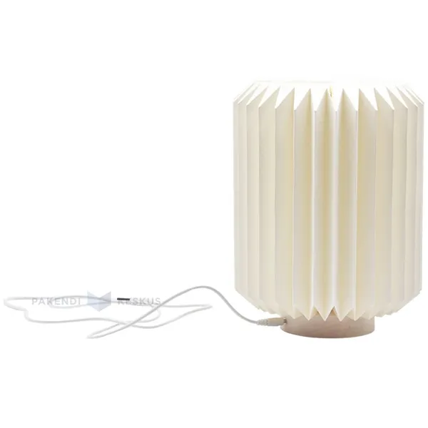 Hunajakennopaperilamppu norsunluun värinen 160x220mm 1m USB-kaapelilla