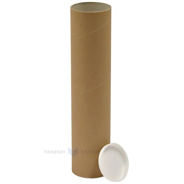 Kartongist postitustoru koos kahe kaanega pikkusega 35cm diameetriga 7,6cm