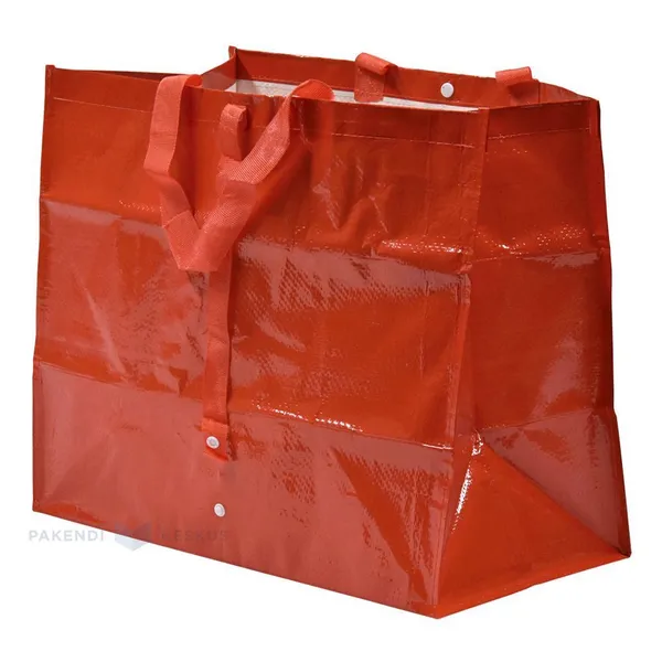 Punane PP-kangast kärukott kahe sangaga 45+26x38cm