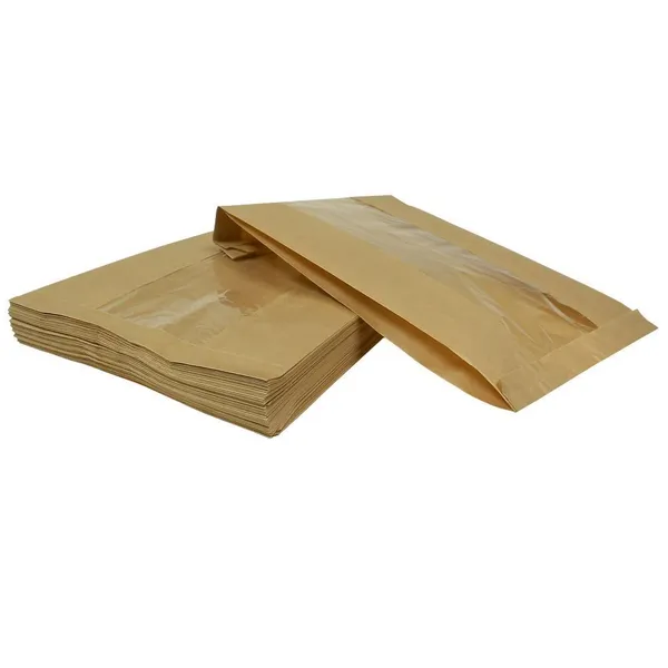 Aknaga pruun paberkott 23+6x37cm, pakis 100tk