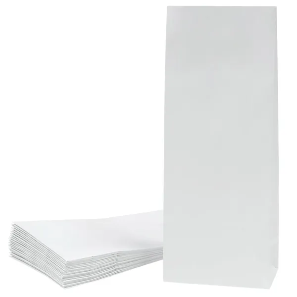 Valge paberkott laia põhjaga 12+7x30cm, pakis 25tk