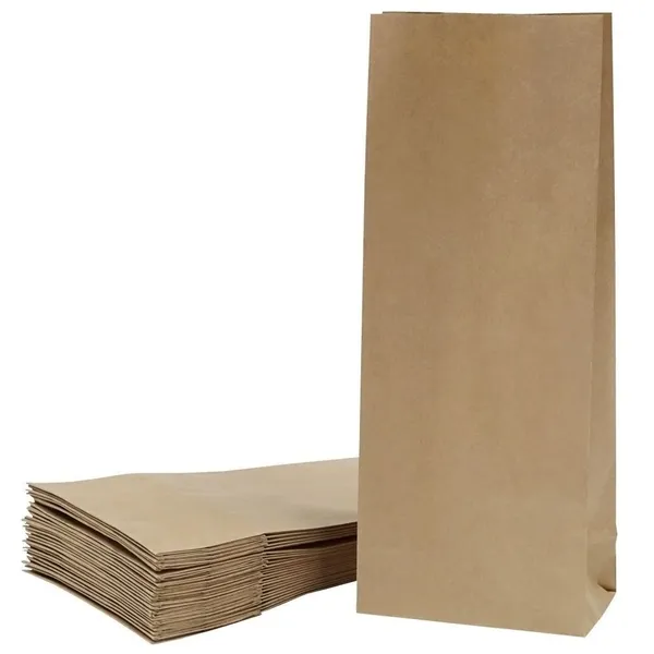 Brown paper bag with wide bottom 16+8,5x40cm, 25pcs/pack