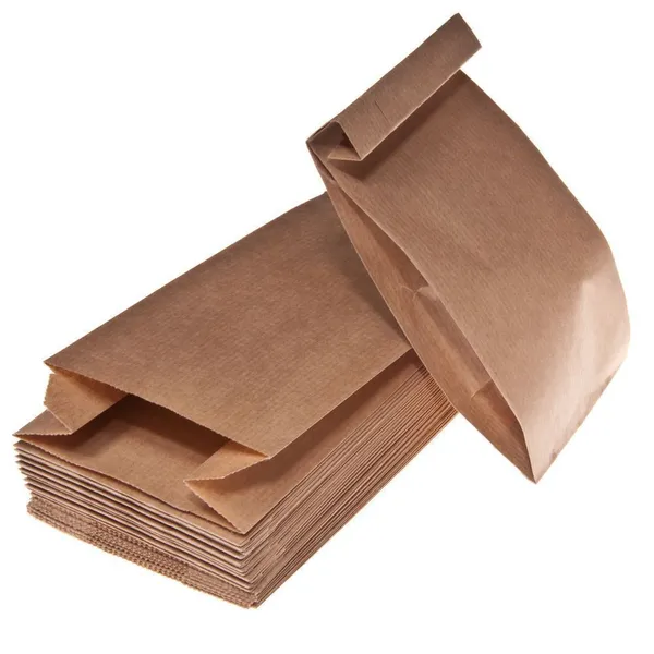 Pruun paberkott 9+5x19cm 70g/m2, pakis 100tk