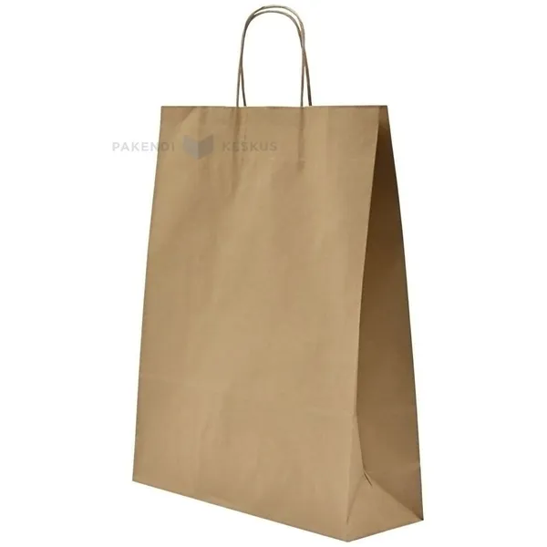 Brown paper bag with twisted paper handles 32+12x42cm