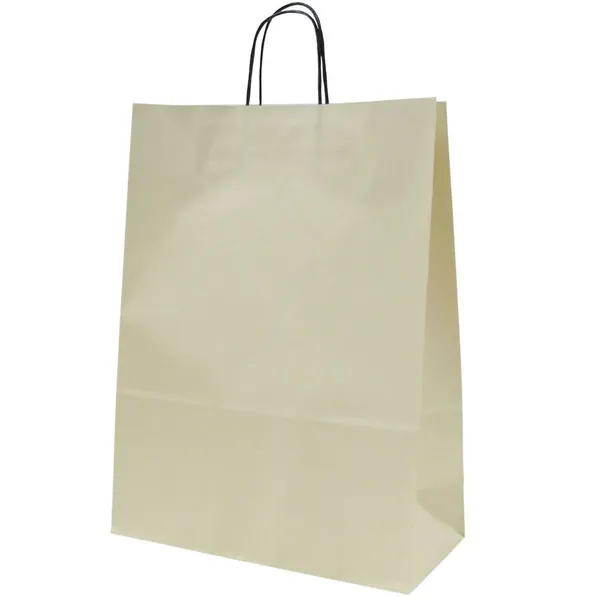 Ivory paper bag with twisted paper handles 32+14x42cm