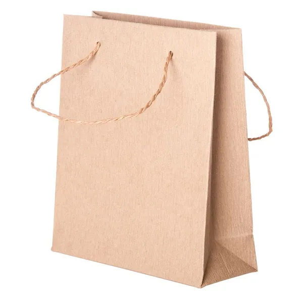 Crepe paper bag with twisted handles 16+6x8cm
