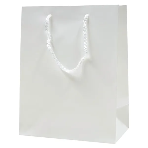 Balts papīra maiss ar virves rokturiem 18+10x23cm