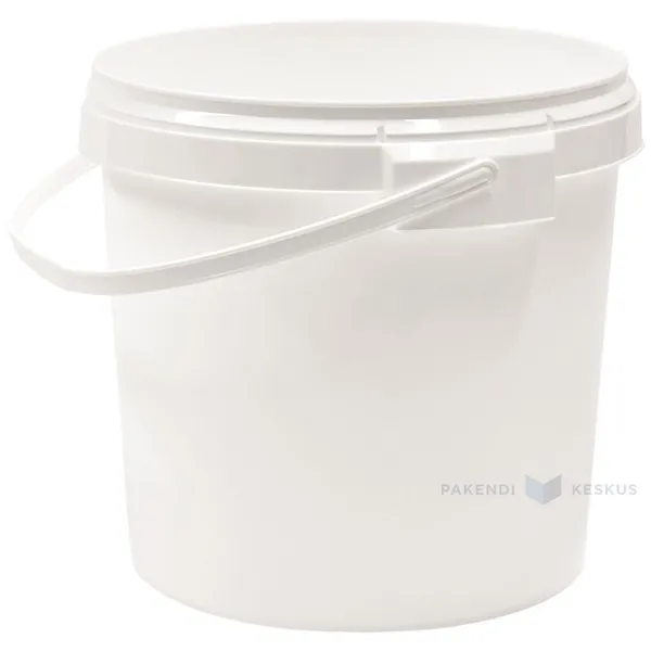 White plastic bucket without lid with handle 20 000ml / 20L with diameter 320mm