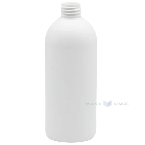 Valge HD-plastikust PUDEL ilma korgita 500ml / 0,5L diameetriga 28mm