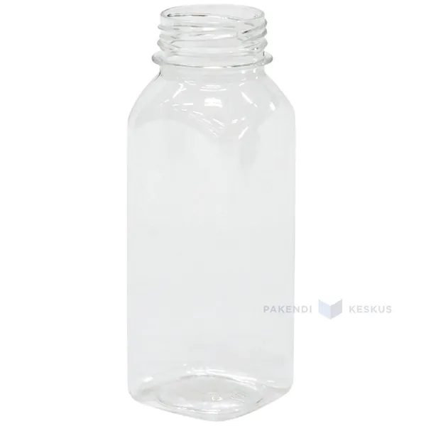 Square PET bottle without cork 250ml / 0,25L diameter 38mm