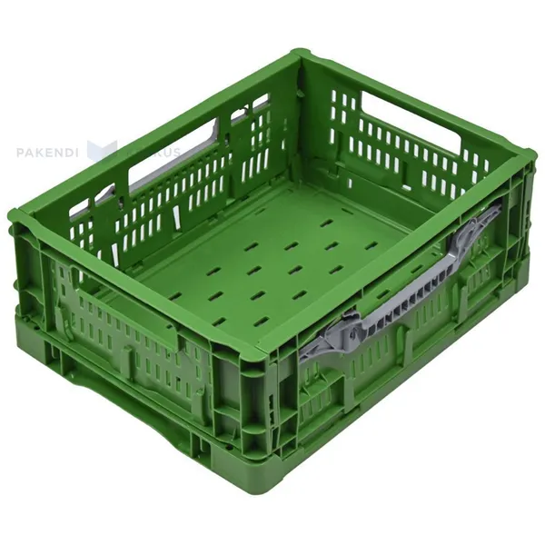 Roheline kokkupandav plastikkast 400x300x160mm max 14L / 6kg