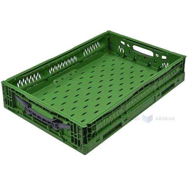 Roheline kokkupandav plastikkast 600x400x120mm max 23L / 20kg