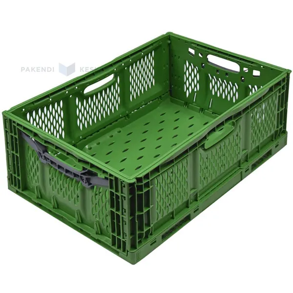 Roheline kokkupandav plastikkast 600x400x230mm max 45L / 20kg