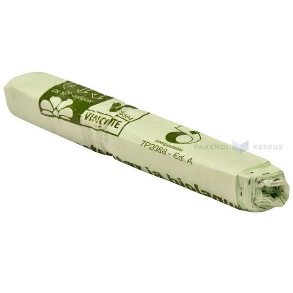 Compostable and biodegradable bags 30L, 15pcs/roll