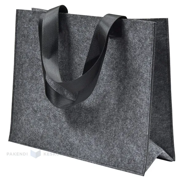Gray felt bag with handles 40+15x32cm