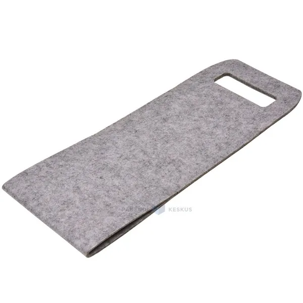 Gray felt bottle bag with handles 16x45cm