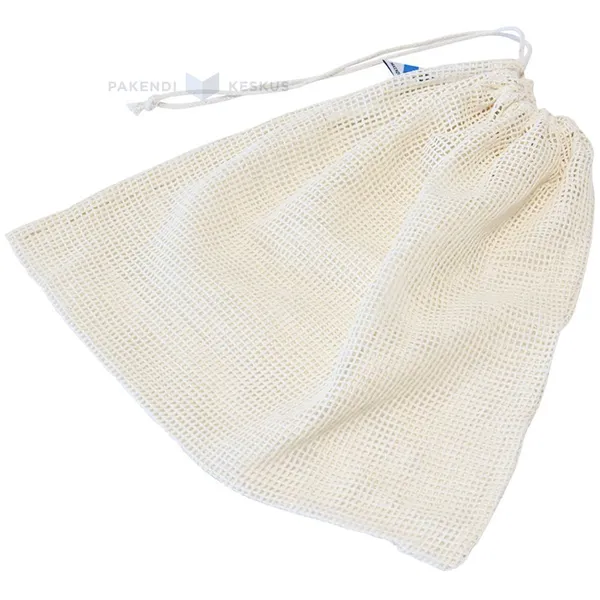 Nööriga naturaalne valge võrkkott 28x33cm paksus 240g/m2