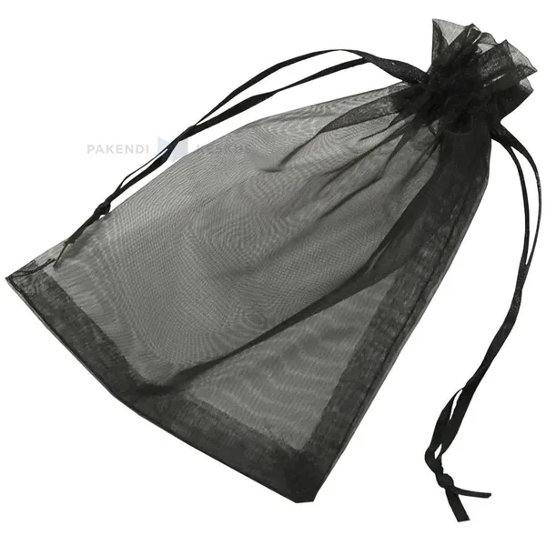 Must nööriga organza kott 11x16cm, pakis 10tk