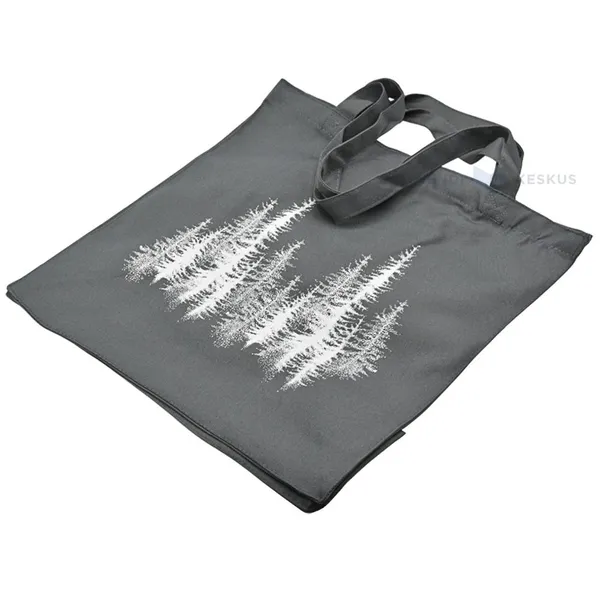 Grey textile bag with forest print with double handles rPET 40x20x40cm