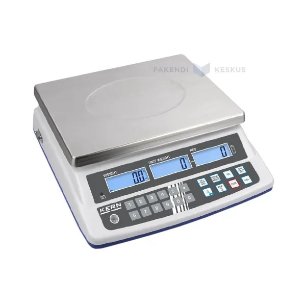 Vaaka Kern CPE15K3 d 0,5g, max 15kg, ruostumaton levy 23x30cm, sisäänrakennettu akk