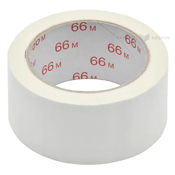 Valge pakketeip PVC 50mm lai, rullis 66m