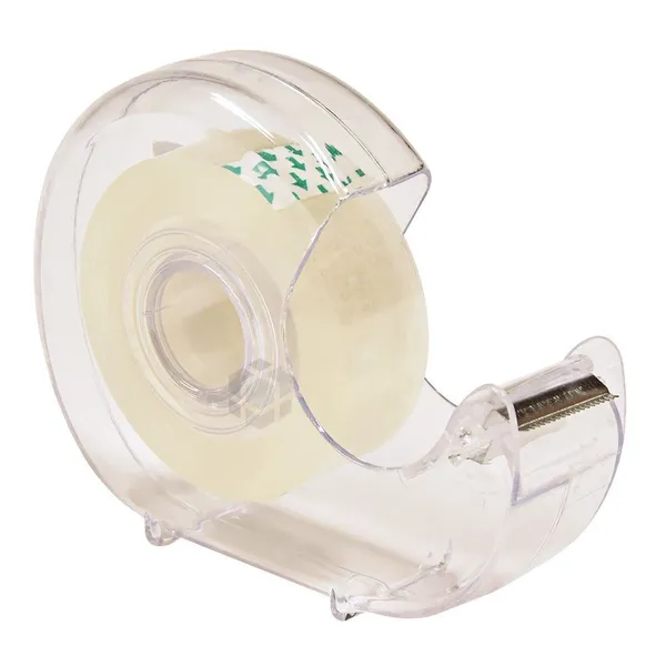 Läbipaistev kontoriteip dispenseris 18mm lai, rullis 33m