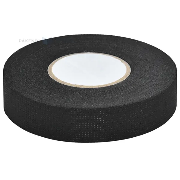 Black textile insulating tape 19mm wide, 15m/roll