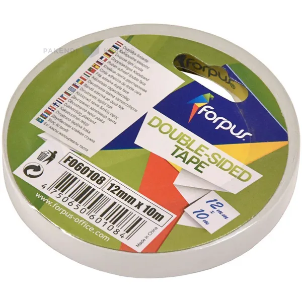 Translucent double-sided glassine tape Forpus 12mm wide, 10m/roll