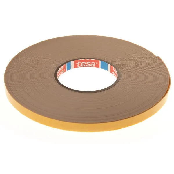 White double-sided PE foam tape Tesa 12mm wide, 25m/roll