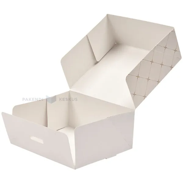 Golden pattern cake box with lid 22x22x12cm, 15pcs/pack