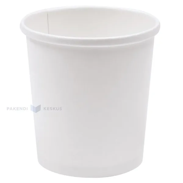Kartongist valge toidukarp diam. 97mm 470ml, pakis 25tk