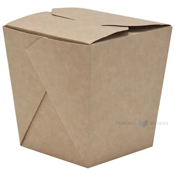 Brown/white carton chinese takeout box 101x101x106mm, 30pcs/pack