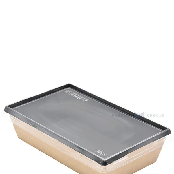 Transparent lid for 800ml 100x180mm carton salad box, 50pcs/pack