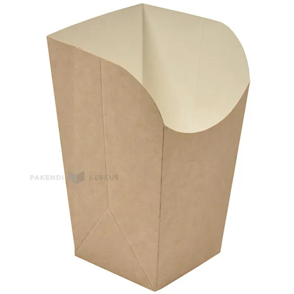 Pruun pop corni ja friikartuli karp 84x84mm kõrgus 125mm 500ml, pakis 25tk