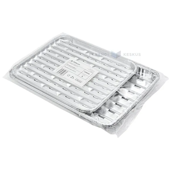 Aluminium foil grill tray with air holes 35x23cm and 23x28cm, 3+3pcs/pack