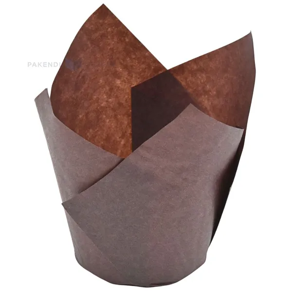 Brown paper tulip-shaped cupcake mold diam. 50mm height 90mm, 200pcs/pack