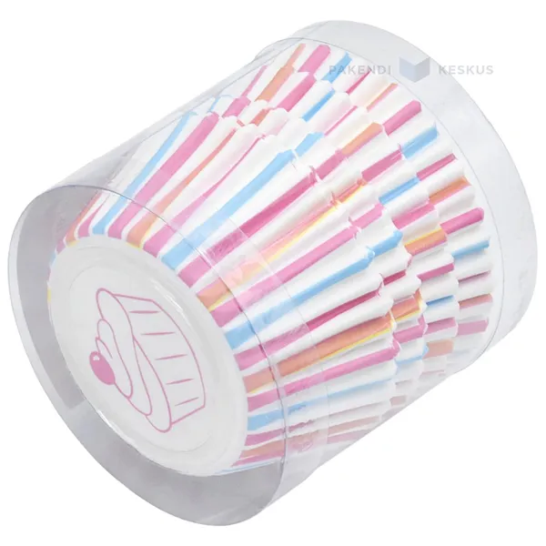 Triibuline paberist muffinivorm diam. 50mm kõrgusega 30mm, pakis 100tk