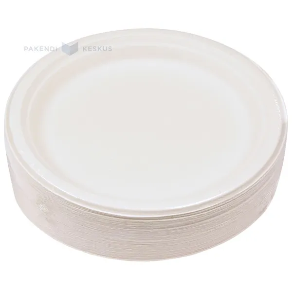 Taldrik 100% biolagunev/komposteeritav diam. 23cm, pakis 50tk