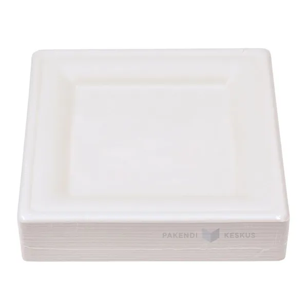 Square plate 100% biodegradable/compostable 16x16cm, 50pcs/pack
