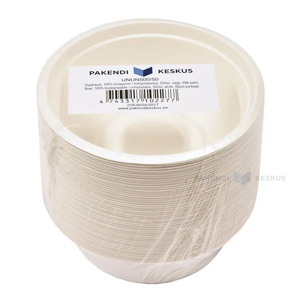 Soup bowl 100% biodegradable/compostable 500ml, 50pcs/pack