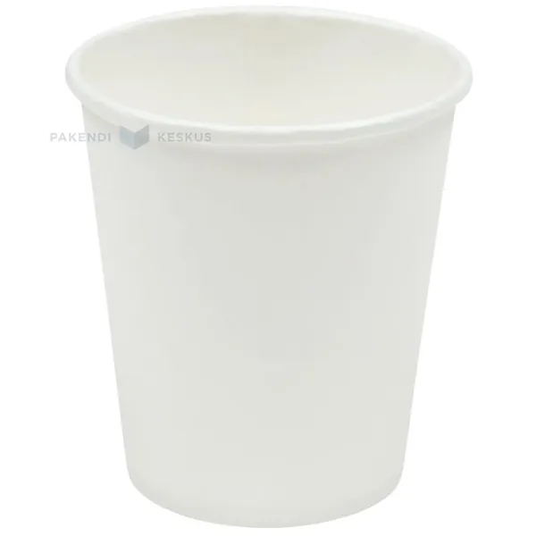 Valge biopaberist joogitops 250ml diameetriga 80mm, pakis 100tk